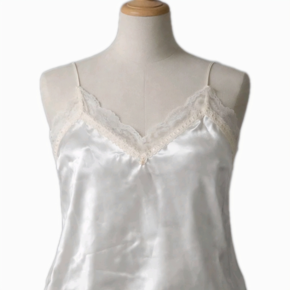Vintage Nan Flower Undershirt Slip Camisole Women's Size Medium Lace Lingerie